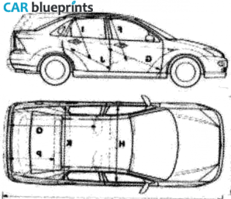 2002 Ford Focus Sedan blueprint