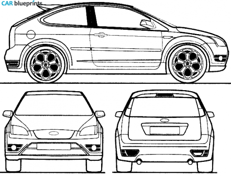 2007 Ford Focus ST 3-door Hatchback blueprint