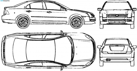 2007 Ford Fusion Sedan blueprint