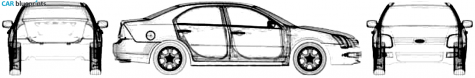 2007 Ford Fusion Sedan blueprint