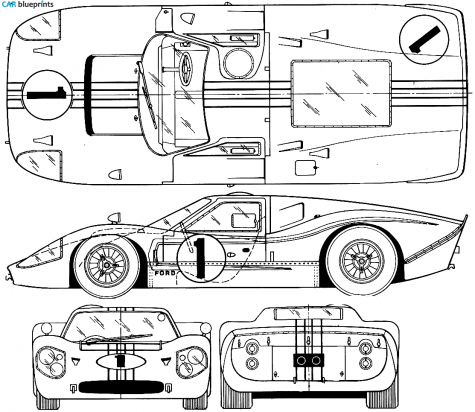 1967 Ford GT Mk IV Coupe blueprint