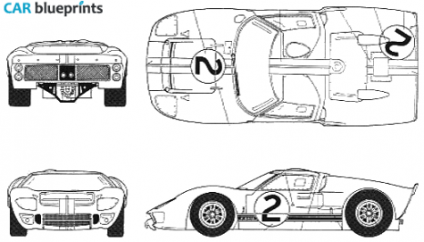 1966 Ford GT40 Mk II Le Mans Coupe blueprint