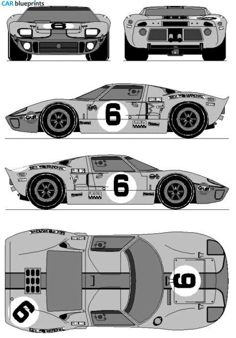 1969 Ford GT40 Coupe blueprint