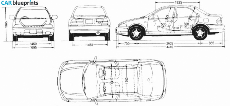 1999 Ford Laser Sedan blueprint