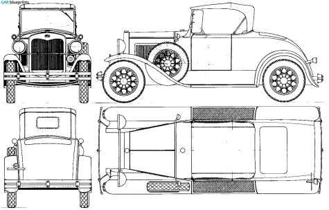 1927 Ford Model A Runabout Cabriolet blueprint