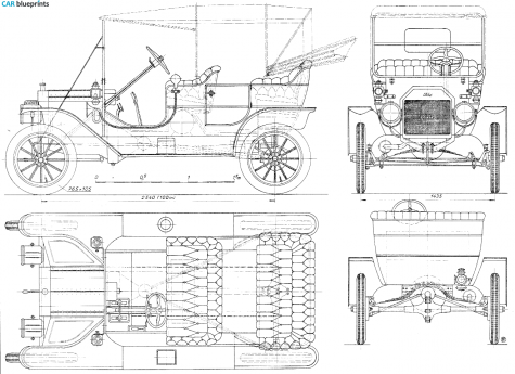 1908 Ford Model T Cabriolet blueprint