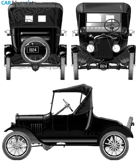 1924 Ford Model T Runabout Coupe blueprint