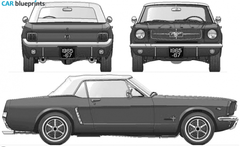 1965 Ford Mustang 289 Convertible Cabriolet blueprint