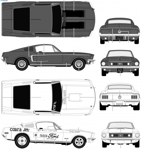 1968 Ford Mustang GT Coupe blueprint