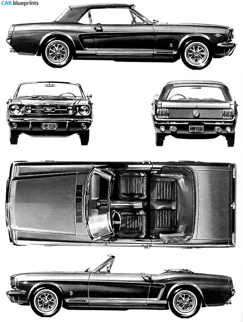 1966 Ford Mustang GT Convertible Cabriolet blueprint