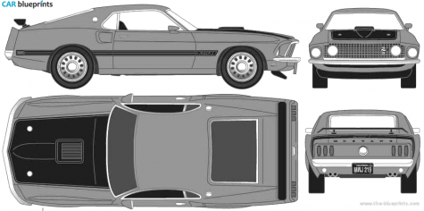 1969 Ford Mustang Mach-1 Coupe blueprint