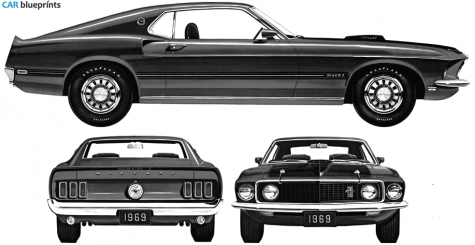 1969 Ford Mustang Mach I 428 Coupe blueprint