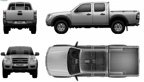 2007 Ford Ranger Double Cab Pick-up blueprint