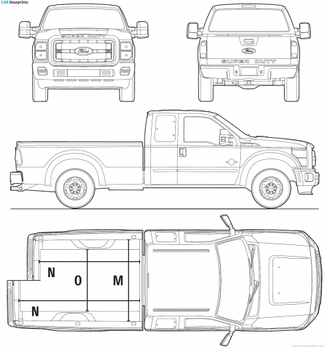 2010 Ford Super Duty Extended Cab Pick-up blueprint