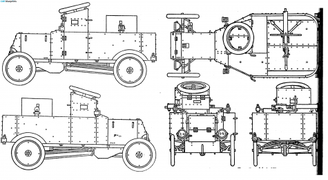 1914 Ford T Truck WW1 Truck blueprint