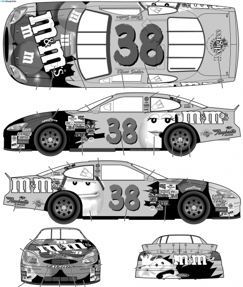 Ford Taurus Stock Car No 38 Elliot Sadler M&M
