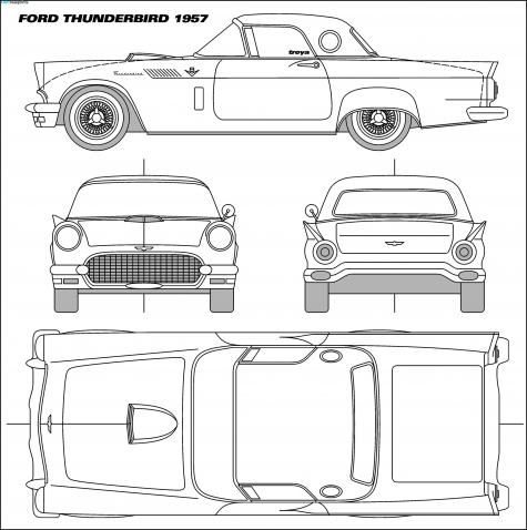 1957 Ford Thunderbird Coupe blueprint