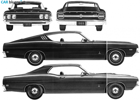 1969 Ford Torino Cobra Coupe blueprint