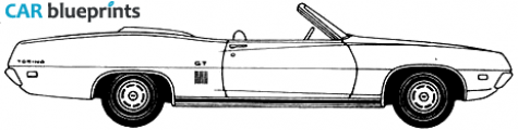 1970 Ford Torino GT Convertible Cabriolet blueprint