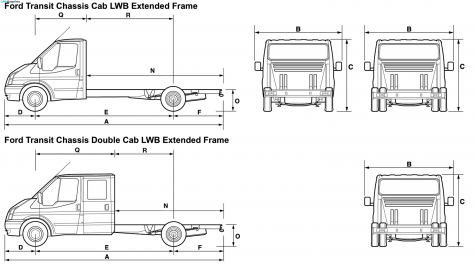 2008 Ford Transit Chassis Cab LWB Extended Frame Truck blueprint