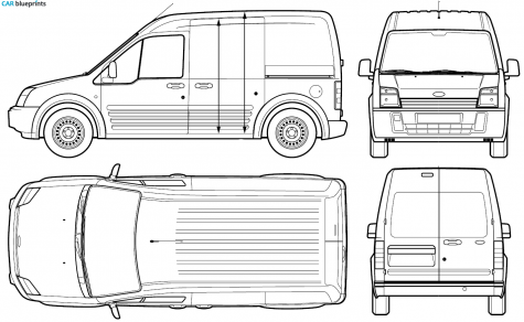 2005 Ford Transit Connect Van blueprint