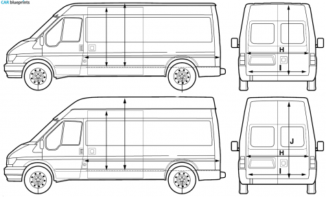 2005 Ford Transit LWB Van blueprint