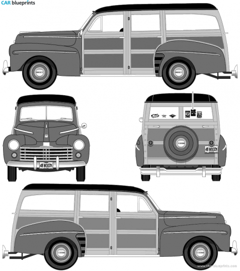 1948 Ford Woodie Station Wagon blueprint