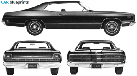 1969 Ford XL GT Sportsroof Coupe blueprint