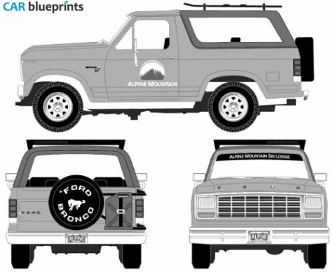 1980 Ford Bronco SUV blueprint