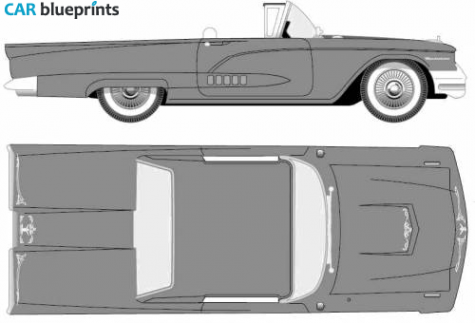 1958 Ford Thunderbird Convertible Cabriolet blueprint