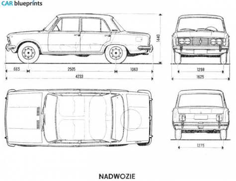 1967 FSO 125P Sedan blueprint