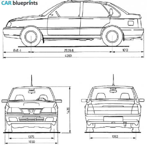 1997 FSO Polonez ATU Plus Sedan blueprint