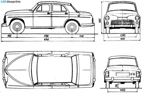 1964 FSO Warszawa 223 Sedan blueprint