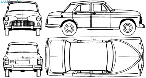 1964 FSO Warszawa 223 Sedan blueprint