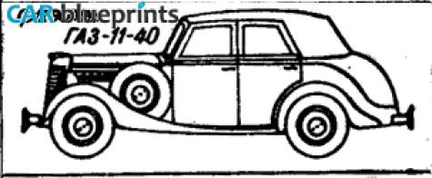1940 GAZ 11-40 Phaeton blueprint