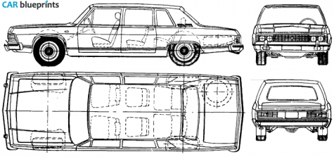 1977 GAZ 14 Chaika Limousine blueprint