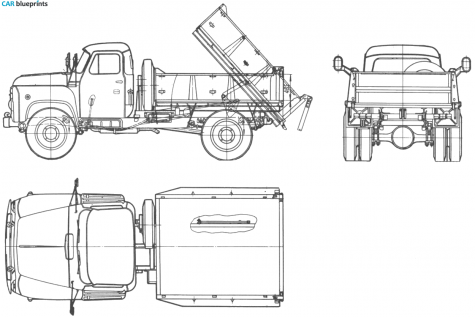 1972 GAZ 3504 Truck blueprint