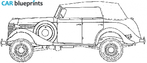 1941 GAZ 61 4x4 SUV blueprint