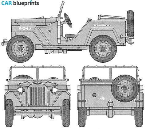 1943 GAZ 67B Cabriolet blueprint