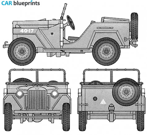 1943 GAZ 67B SUV blueprint