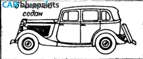 1936 GAZ M1 Sedan blueprint