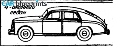 1945 GAZ M20 Pobeda Sedan blueprint