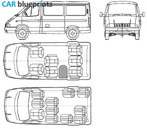 1998 GAZ Sobol Van blueprint