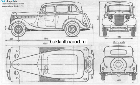 1940 GAZ 11-73 Sedan blueprint