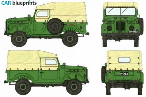 1953 GAZ 69M 4x4 SUV blueprint