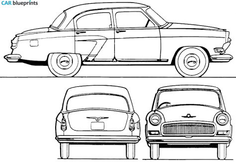 1957 GAZ Volga 21S Sedan blueprint