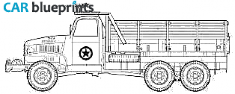 1941 GMC CCKW-352 2.5 ton 6x6 Truck blueprint