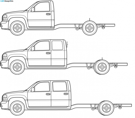 2007 GMC Sierra 2500 Chassis Cab Truck blueprint