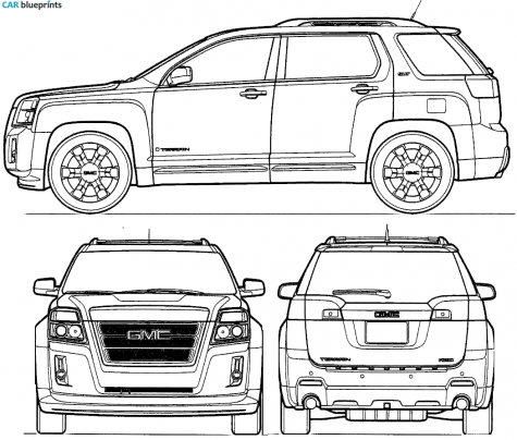 2010 GMC Terrain SUV blueprint