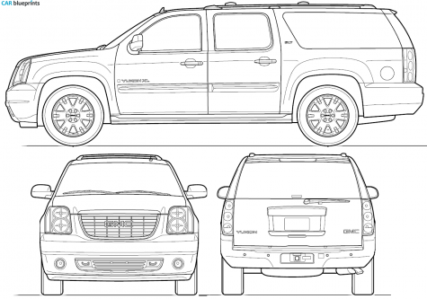 2009 GMC Yukon XL SUV blueprint